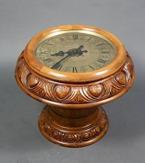 Vintage Oak Floor Clock Table