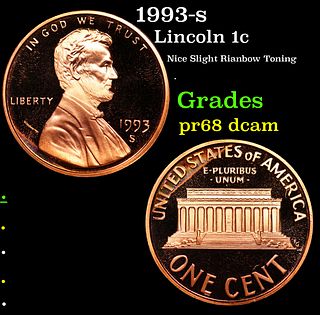 Proof 1993-s Lincoln Cent 1c Grades GEM++ Proof Deep Cameo