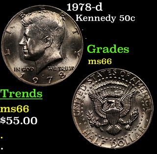 1978-d Kennedy Half Dollar 50c Grades GEM+ Unc