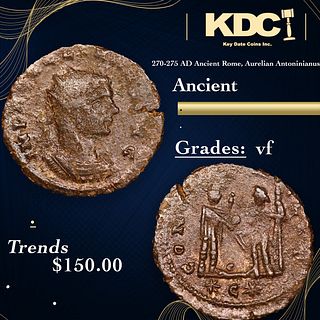 270-275 AD Ancient Rome, Aurelian Antoninianus Ancient Grades vf