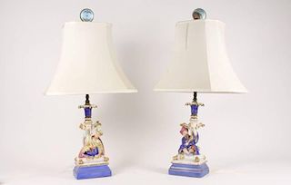 Pair of Old Paris Style Figural Table Lamps