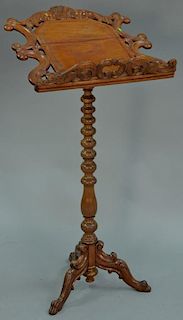 Carved music stand. ht. 47in.