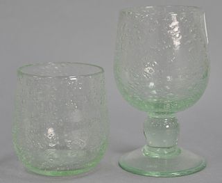 Group of Biot French Bubble art glass to include 12 Balloon glass (ht. 5 1/2in.) and 15 Sangria cups (ht. 3 1/2in.) (new pric