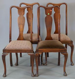 Set of four Queen Anne style side chairs.