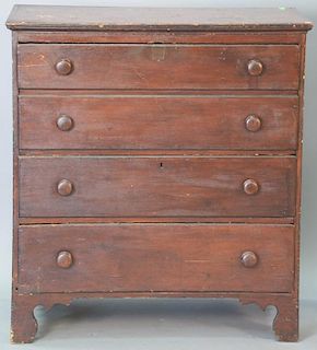 Chippendale lift top chest, two false drawers over two drawers, 18th century. ht. 41in., wd. 37 1/2in., dp. 19in.