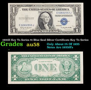 1935H Key To Series $1 Blue Seal Silver Certificate Key To Series Grades Choice AU/BU Slider