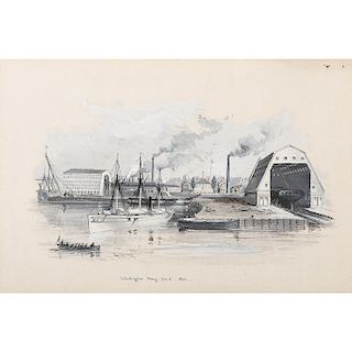 Washington, DC, Navy Yard, April 1861, Watercolor and Gouache by Alfred R. Waud