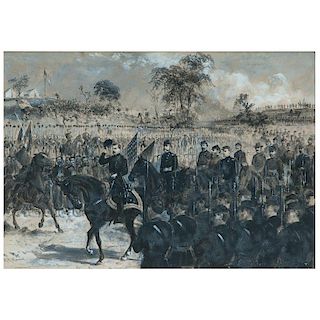 General George B. McClellan Bidding Farewell to Army of Potomac, November 10, 1862, Watercolor by Alfred R. Waud