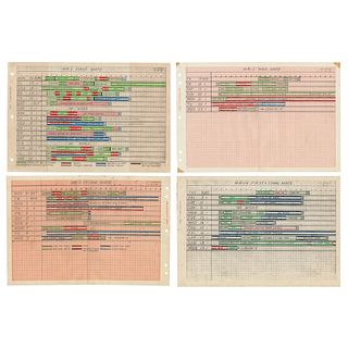 Guenter Wendt&#39;s (4) Hand-Drawn Mercury Timeline Charts - MR-I and MR-IA