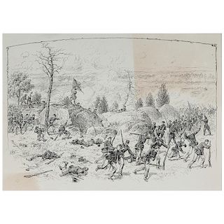The Devil's Den, Gettysburg, July 2, 1863, Pen and Ink Sketch by Alfred R. Waud