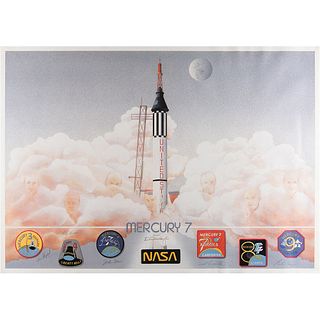 Mercury Astronauts Signed Print