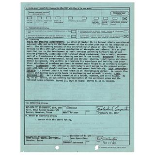 Deke Slayton and Scott Carpenter Signed Document - Grading Gemini 12 Pilot Buzz Aldrin