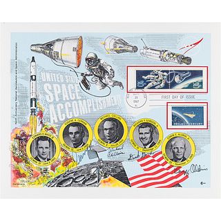 Gemini Astronauts (4) Signed Philatelic Certificate