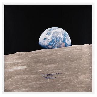 Frank Borman Signed Oversized &#39;Earthrise&#39; Photographic Print