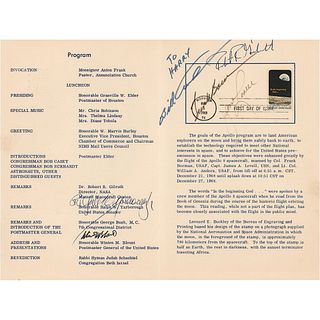 Apollo 8 Crew-Signed First Day of Issue Stamp Ceremony Program
