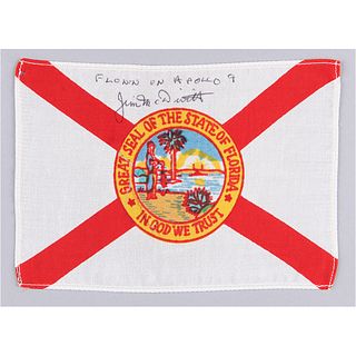 Apollo 9 Flown Florida Flag Signed by Jim McDivitt