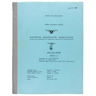 Apollo 10 Official NAA/FAI &lsquo;Manned Spacecraft Records&rsquo; Report Booklet