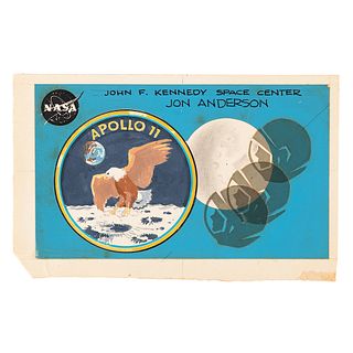 Apollo 11 VIP Launch Badge Original Artwork