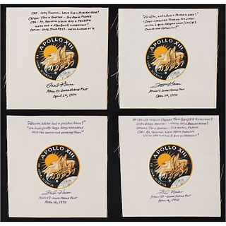 Fred Haise (4) Signed Apollo 13 Beta Patches