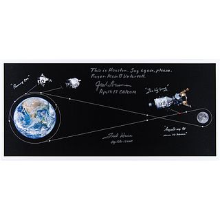 Fred Haise and Jack Lousma Signed Apollo 13 Panoramic Print