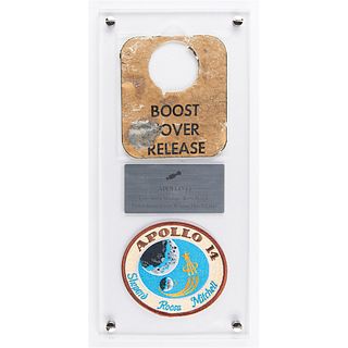 Apollo 14 Flown &#39;Boost Cover Release&#39; Hatch Label from the Command Module Kitty Hawk