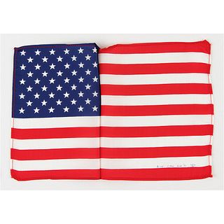 Apollo 15 Flown Mid-Sized American Flag - From the Collection of Dave Scott