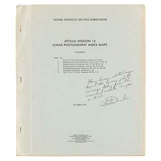 Charlie Duke Signed Apollo 16 Lunar Photography Index Map Book