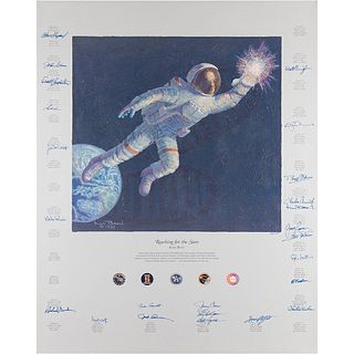 Astronauts (24) Multi-Signed Limited Edition Print by Alan Bean - &#39;Reaching for the Stars&#39;