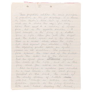Wernher von Braun Handwritten Manuscript on Rocket Propulsion and Atomic Energy