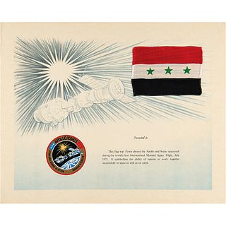 Stuart A. Roosa&#39;s Iraqi Flag from the Apollo-Soyuz Test Project (Attested as Flown by Roosa&#39;s Daughter)