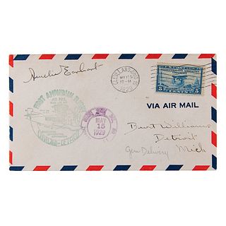 Amelia Earhart Signed &#39;First Amphibian Flight&#39; Air Mail Cover