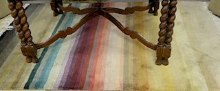 Two contemporary rugs including multicolored throw rug 4' x 5'10" and a small runner 3' x 6'.