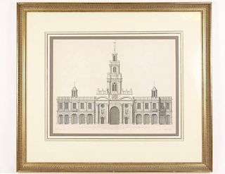 19th C. Architectural Engraving of Royal Exchange