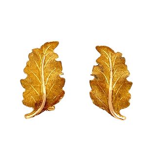 Mario Buccellati 18K Leaf Earrings