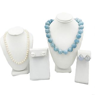 Movado 18K 14K Jewelry Lot Necklace Earrings