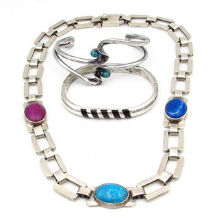 Alicia Mexico Sterling Silver Necklace & Bracelet
