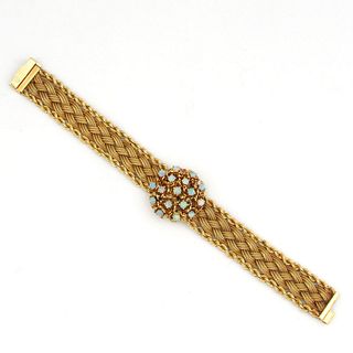 Geneve 14K Yellow gold Opal Bracelet Watch