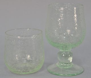 Group of twenty-seven Biot French Bubble art glass to include twelve balloon glass (ht. 5in.) and fifteen sangria cups (ht. 3