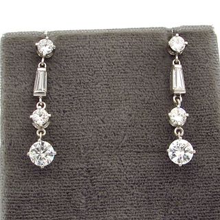 Vintage 14K Gold Diamond Drop Earrings