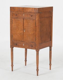 Sheraton Tiger Maple Dressing Stand, 19th Century