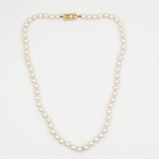 Mikimoto 18K 6.5-7mm cultured pearl necklace 18" 