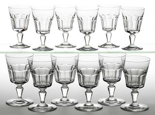 BACCARAT BRETAGNE CUT GLASS DRINKING ARTICLES, LOT OF 12
