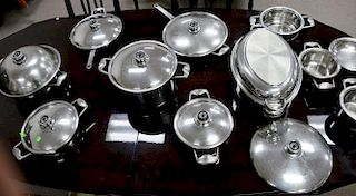 Twelve piece Professional Platinum Cooking System T304 stainless pots with two extra covers.
