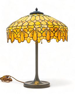 Duffner & Kimberly (American (Est. 1905)) Art Glass Table Lamp Ca. 1910-1920, H 22" Dia. 18"