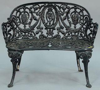 Victorian iron bench. ht. 29in., wd. 36 1/2in.