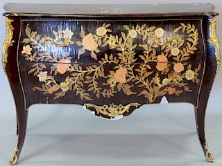 Louis XV style commode with metal mounts (as is on painted finish). ht. 35in., wd. 51in., dp. 22in.