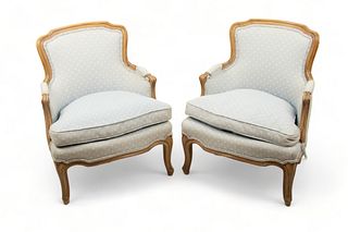 French Bergere Style Walnut Chairs, H 29.5" W 24" Depth 20" 1 Pair