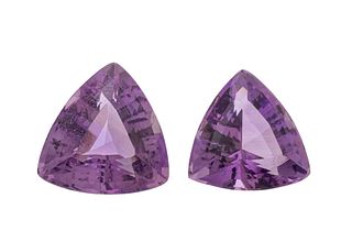 Amethyst Cut Triangular Unmounted Gemstones 5.5g 2 pcs