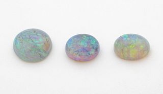 Three Unmounted Black Opals, 6.2 Total Cts. 5g 3 pcs