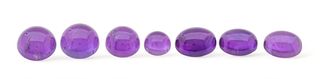 Amethyst Cabochon Group of 7 Stones , Approx 8ct Total 4g